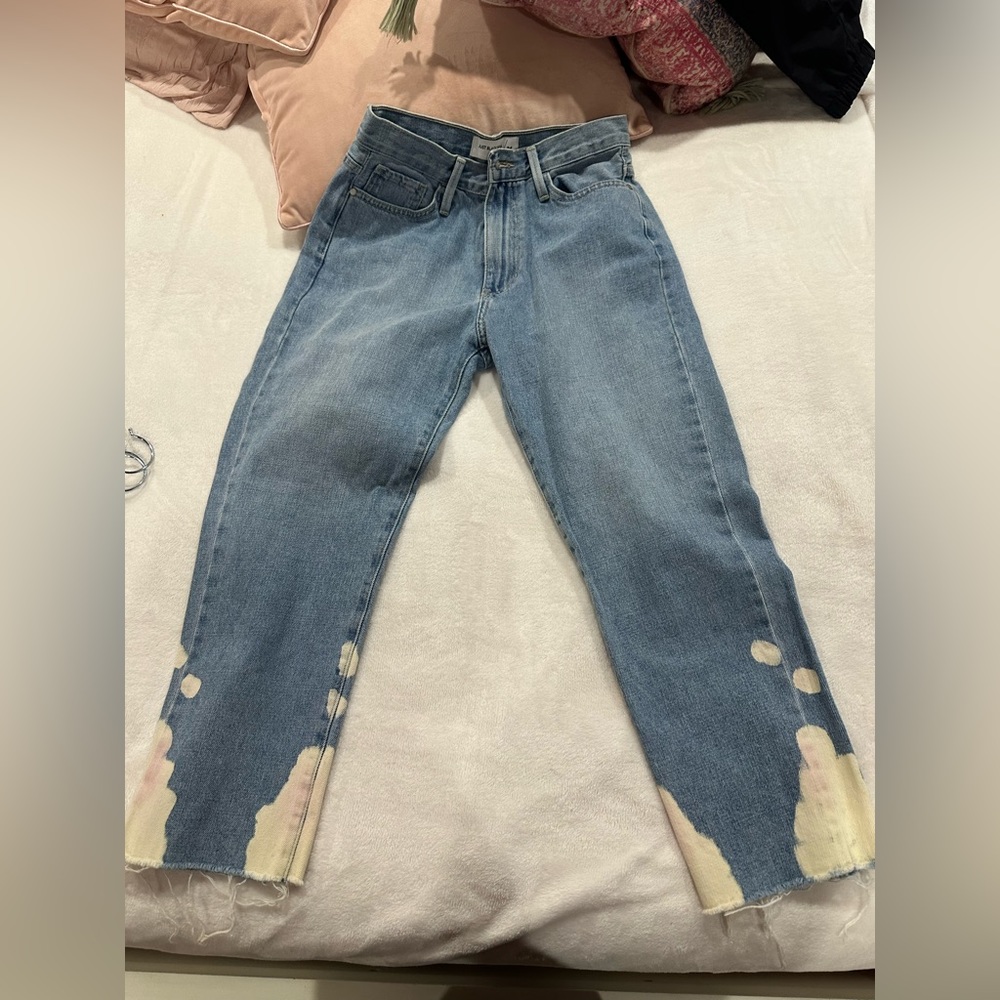 Just black denim pink bleached bottoms